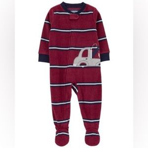 Baby 1-Piece Truck Fleece Footie Pajamas